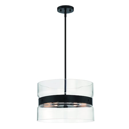 Designers Fountain Midnight La 60 Watt 6 Light Matte Black Pendant with Clear Glass Dual Shade D222C-16P-MB